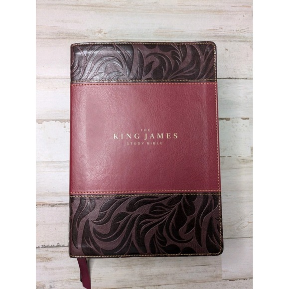 KJV, The King James Study Bible, Imitation Leather, Burgundy, Full-Color Version - Picture 1 of 10